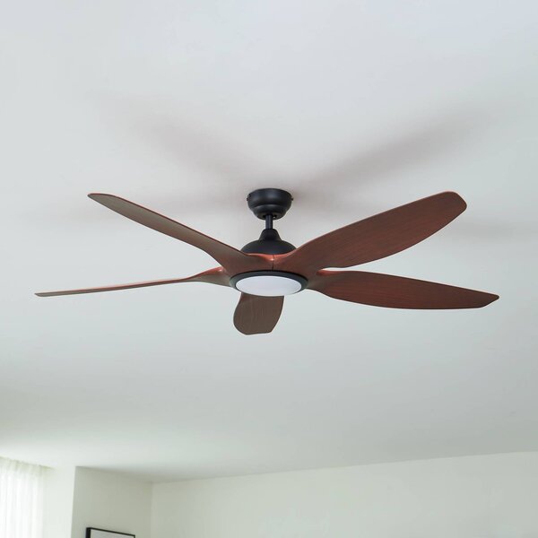 Lucande Stropní ventilátor LED Omendo, černý, DC, tichý,, stmívatelný, Černá, Obývací pokoj / jídelna, kov, Moderní
