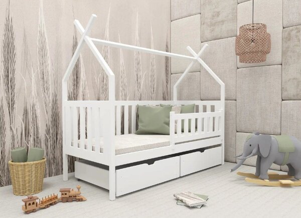Legno Dětská postel ve tvaru stanu Šimon bílá Rozměr (cm): 80x160