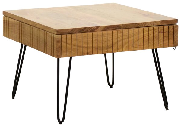 KONFERENČNÍ STOLEK, černá, barvy akácie, dřevo, kov, 70/70/45 cm Carryhome - Konferenční stolky