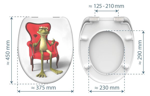 Eisl Sanitär WC prkénko Duroplast Soft Close Frog King 82190