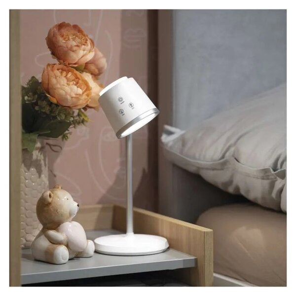 EMOS LED stolní lampa ABBIE, nabíjecí, bílá 1538200300