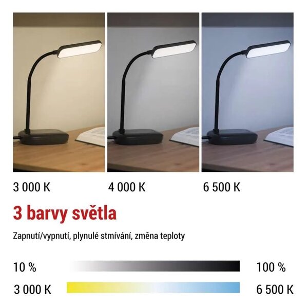 EMOS LED stolní lampa MOLLY, černá 1538200700