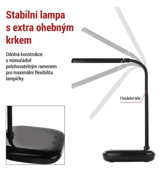 EMOS LED stolní lampa MOLLY, černá 1538200700
