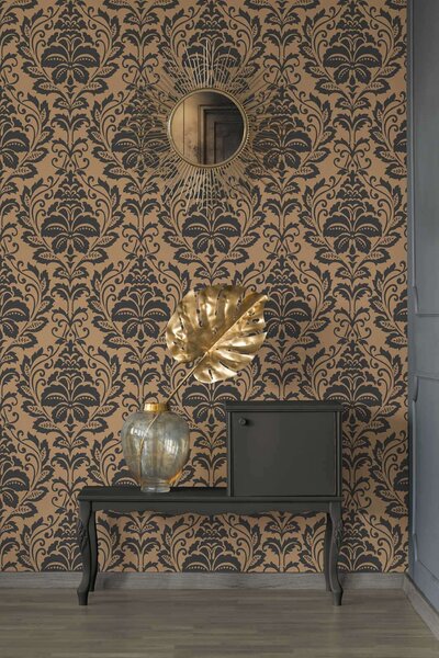 A.S. Création | Vliesová tapeta na zeď Attractive 36910-4 | 0,53 x 10,05 m | zlatá, černá