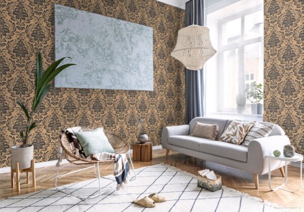 A.S. Création | Vliesová tapeta na zeď Attractive 36910-4 | 0,53 x 10,05 m | zlatá, černá