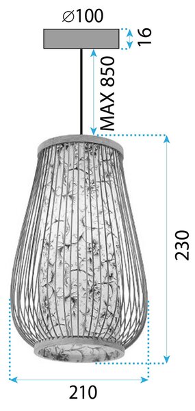 Toolight Toolight, závěsné svítidlo 1xE27 APP1577-5C, přírodní hnědá, OSW-03617