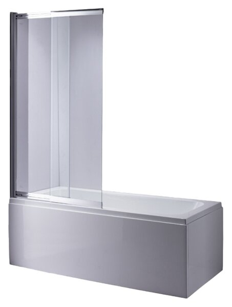 BPS-koupelny Dvoudílná vanová zástěna PR07 CH 120x150 chrom/transparent