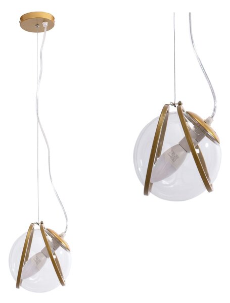 Toolight Toolight, závěsné svítidlo 1xE27 APP1089-1CP, zlatá-čirá, OSW-04405