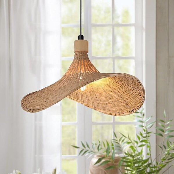 Toolight Toolight, bambusové závěsné svítidlo 30cm 1xE27 APP1642-1CP, přírodní hnědá-černá, OSW-05140
