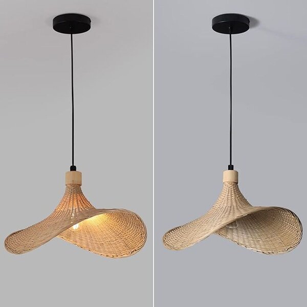 Toolight Toolight, bambusové závěsné svítidlo 30cm 1xE27 APP1642-1CP, přírodní hnědá-černá, OSW-05140