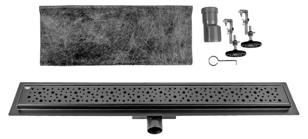 BPS-koupelny Sprchový odtokový žlab DL01 WAVE G5 HYD-2671 50 cm, černý