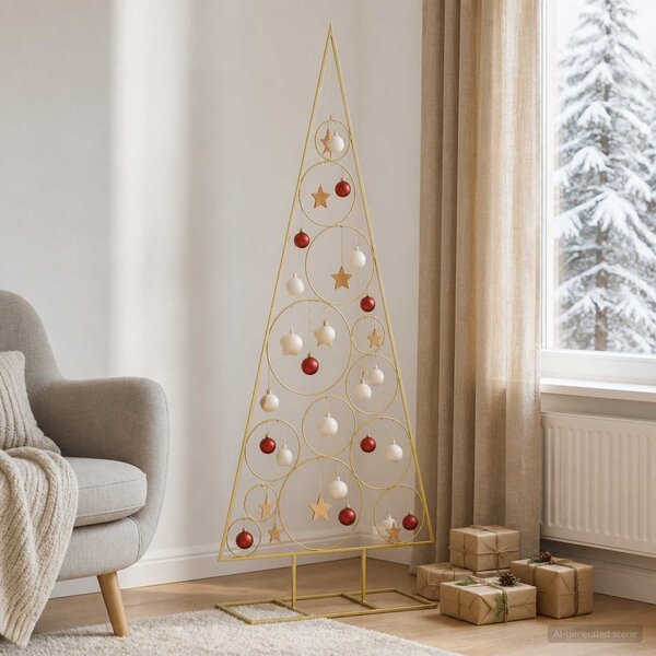 VidaXL Kovový vánoční stromeček KUOPIO 150 cm Ocel [4018957] Barva: Černá