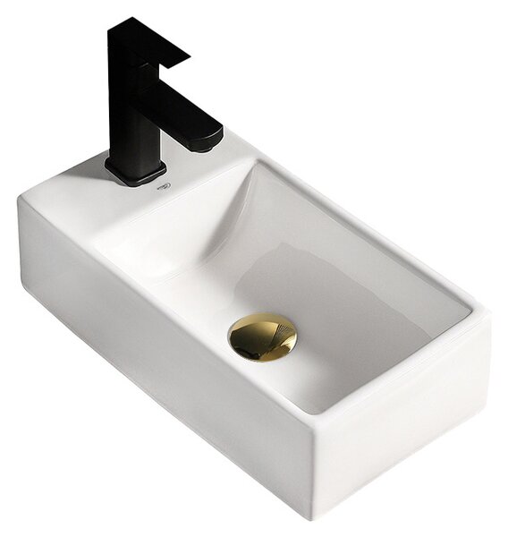 BPS-koupelny Keramické umyvadlo na desku HYD-LA-WH-405 40,5x20 cm, bílé