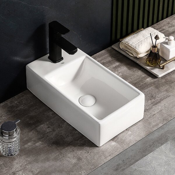 BPS-koupelny Keramické umyvadlo na desku HYD-LA-WH-405 40,5x20 cm, bílé