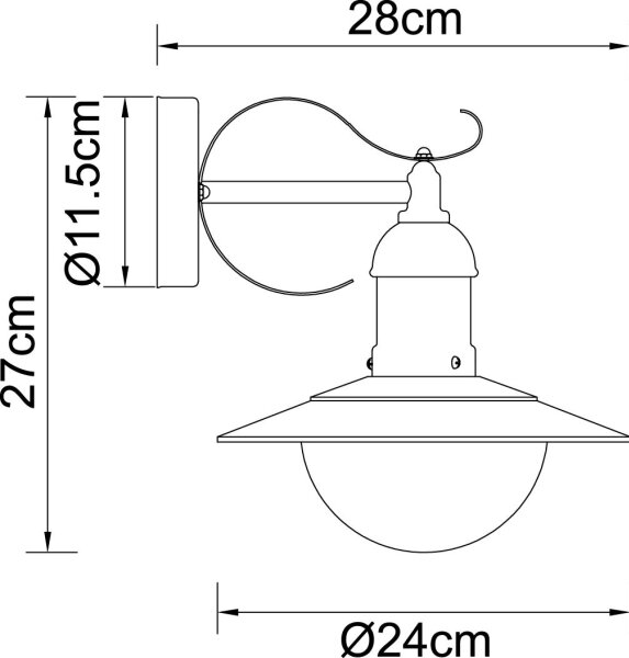Globo 3274 - Venkovní nástěnné svítidlo LINDA 1xE27/23W/230V IP44