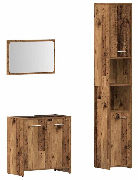 3dílná koupelnová sestava old wood kompozitní dřevo 3328561