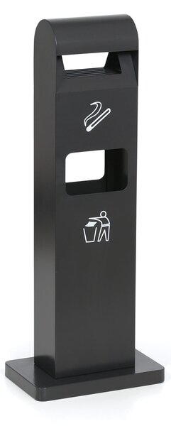 Stojanový popelník s odpadkovým košem, 11 l, šedý