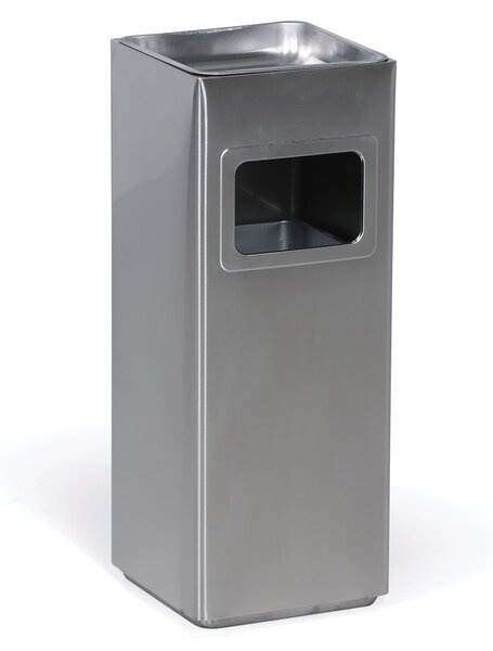 Odpadkový koš s popelníkem a vnitřní nádobou, 11,5 l, nerez