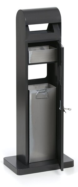 Stojanový popelník s odpadkovým košem, 11 l, šedý