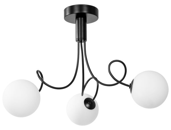 Toolight Toolight, stropní lampa skleněné koule 3xG9 APP1154-3CP, černá, OSW-14012