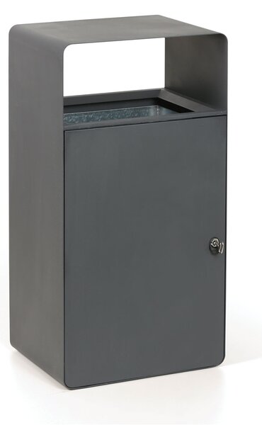 Kovový odpadkový koš, 95 l, šedý