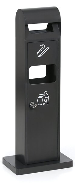 Stojanový popelník s odpadkovým košem, 11 l, šedý