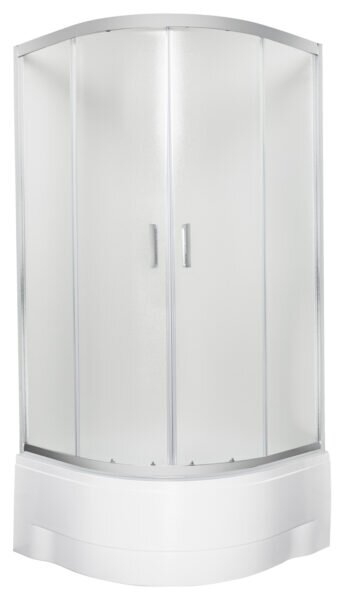 Novoterm Čtvrtkruhový sprchový kout NV-Malibu GL 80x80 chrom/textura + vysoká vanička