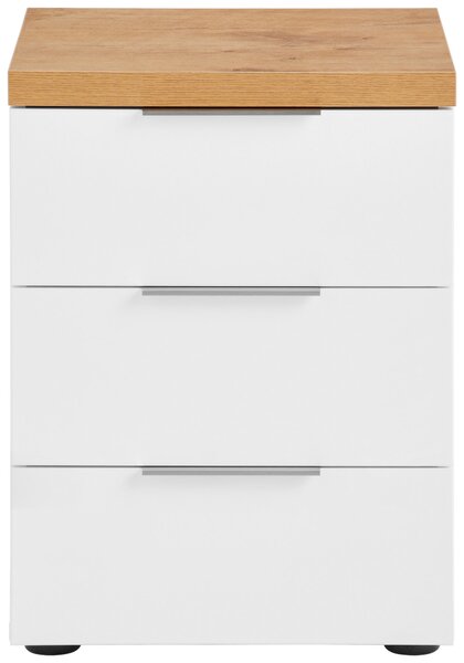 NOČNÍ STOLEK, bílá, barvy dubu, 45/55/43 cm Xora - Online Only noční stolky, Online Only