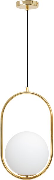 Toolight - Skleněná závěsná lampa E27 60W APP473-1CP, bílá-zlatá, OSW-00605