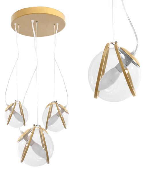 Toolight Závěsná lampa APP1091-3CP Zlatá