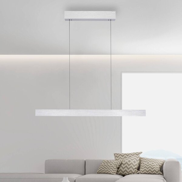PURE LED závěsné světlo E-Motion, diamant,, stmívatelný, Hliník / šedá / zinek, Obývací pokoj / jídelna, Hliník, Moderní