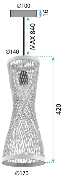 Toolight Natural, závěsné stropní svítidlo 1xE27 APP1637-1CP, přírodní hnědá, OSW-05107