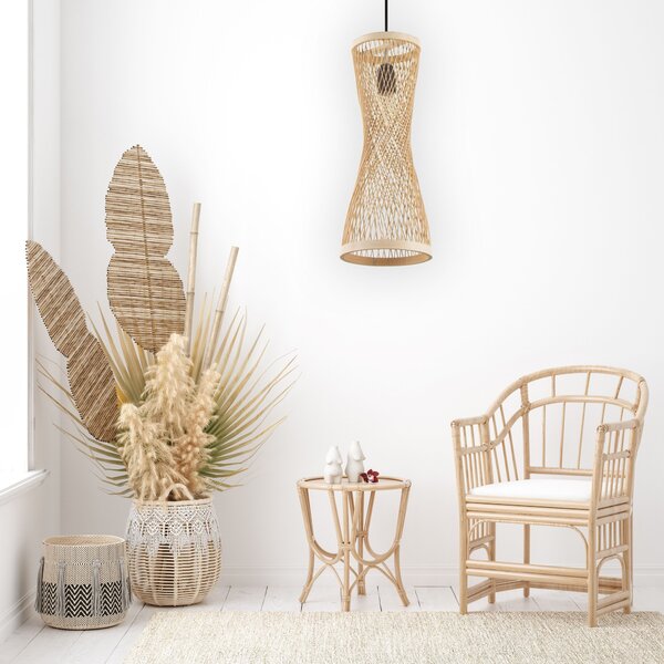 Toolight Natural, závěsné stropní svítidlo 1xE27 APP1637-1CP, přírodní hnědá, OSW-05107