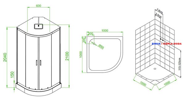 BPS-koupelny Hydromasážní box CLARA 02C 100x100
