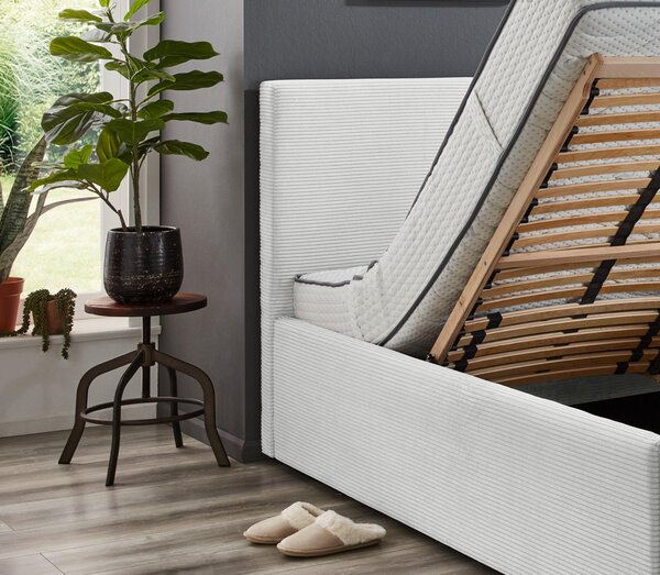 ČALOUNĚNÁ POSTEL, 140/200 cm, přírodní barvy Boxxx - Postele s úložným prostorem, Online Only
