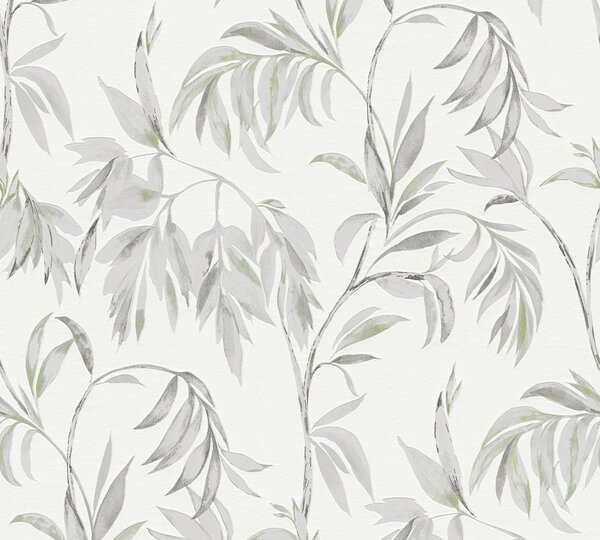 A.S. Création | Vliesová tapeta na zeď Attractive 37830-3 | 0,53 x 10,05 m | zelená, bílá, šedá