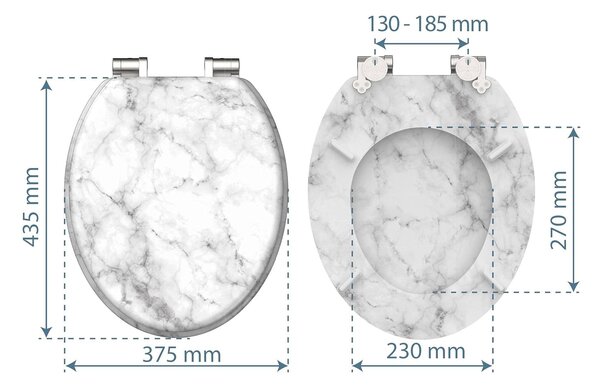 Eisl Sanitär WC prkénko MDF Soft Close Marmor Stone 80194