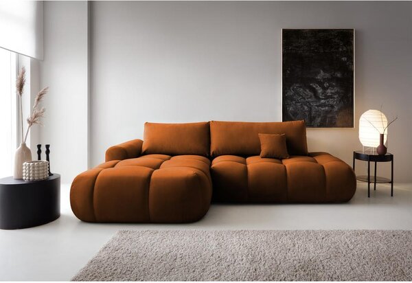 Rohová sedací souprava Ombre (L) (měděná + černá)