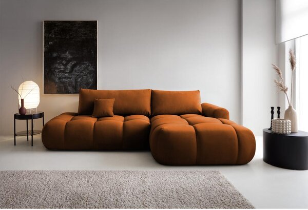 Rohová sedací souprava Ombre (P) (měděná + černá)