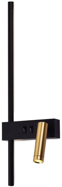 Toolight Výškově nastavitelná nástěnná lampička APP1439-W RIGHT BLACK GOLD