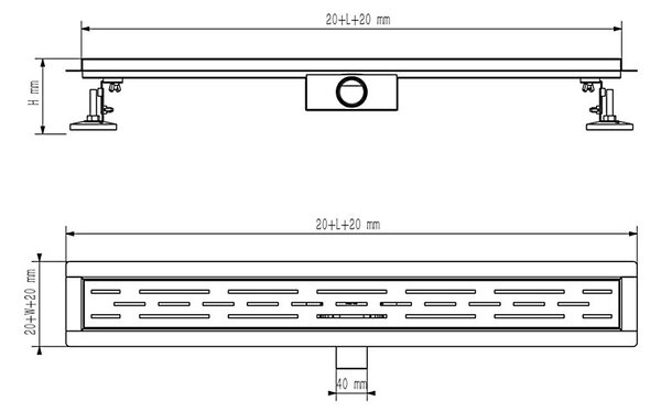 BPS-koupelny Sprchový odtokový žlab DL01 CLASSIC G2 HYD-2646 50 cm, satén