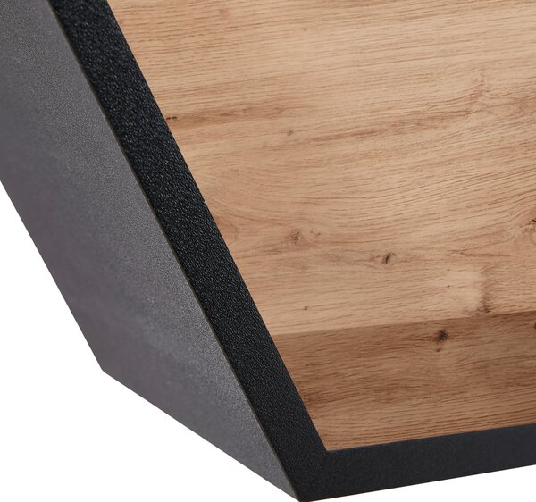 SADA NÁSTĚNNÝCH REGÁLŮ, černá, dub artisan Xora - Nástěnné regály
