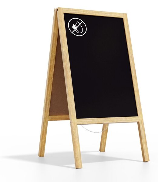 Allboards reklamní áčko s křídovou tabulí 118x61 cm-přírodní rám,PK96NAT