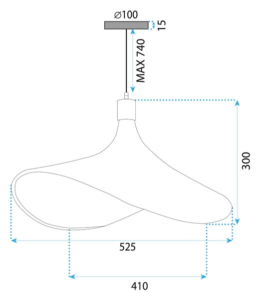 Toolight Boho, závěsné svítidlo 1xE27 APP1577-5C, přírodní hnědá, OSW-03800