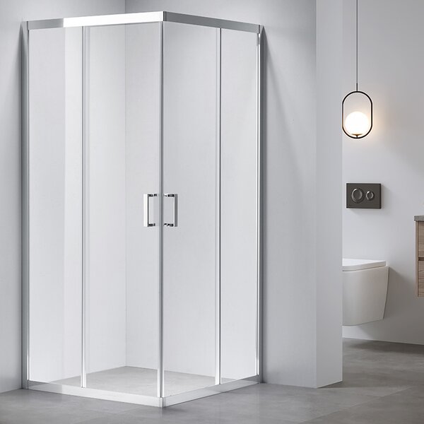 BPS-koupelny Čtvercový sprchový kout HYD-SK102B 90x90 chrom/transparent + vanička HYD-SSV-RIKO černá