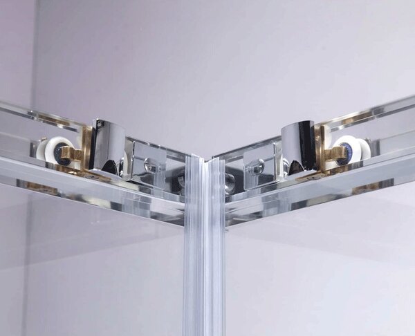 BPS-koupelny Čtvercový sprchový kout HYD-SK102B 90x90 chrom/transparent + vanička HYD-SSV-RIKO černá