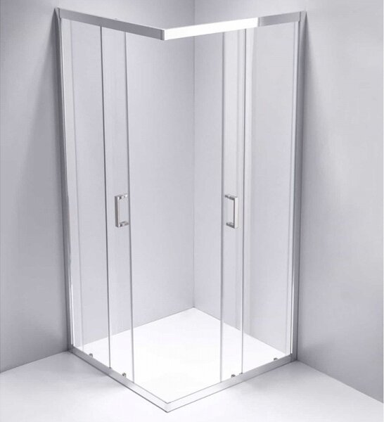 BPS-koupelny Čtvercový sprchový kout HYD-SK102B 90x90 chrom/transparent + vanička HYD-SSV-RIKO černá
