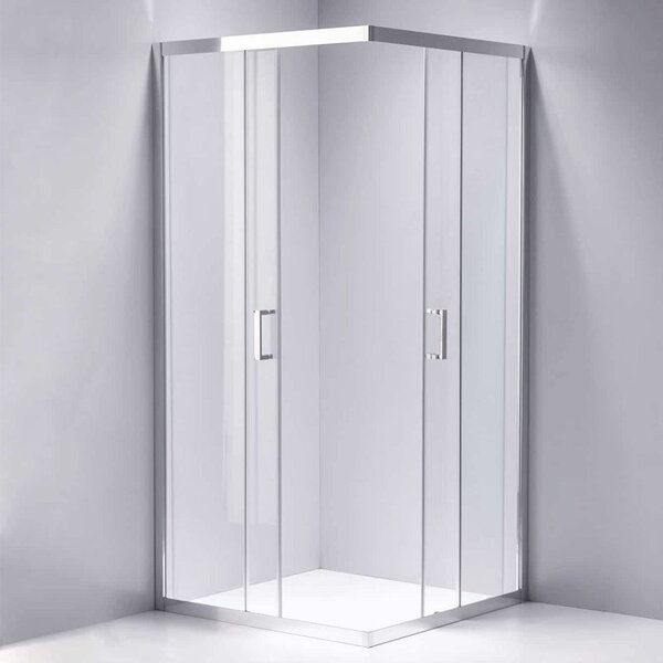BPS-koupelny Čtvercový sprchový kout HYD-SK102B 90x90 chrom/transparent + vanička HYD-SSV-RIKO černá