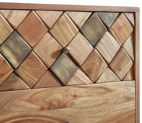 KOMODA, akácie, barvy akácie, bronzová, 105/88/40 cm Ambia Home - Široké komody