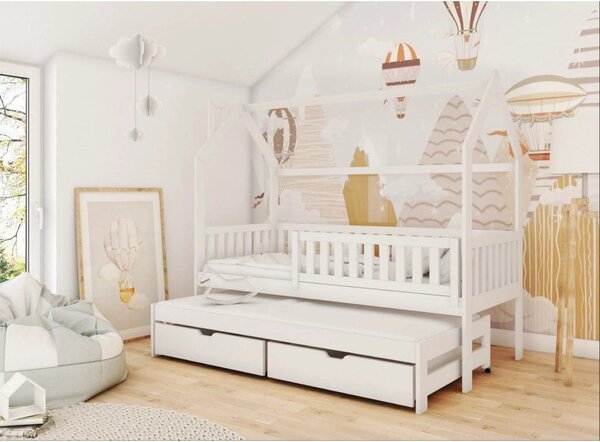 Legno Dětská rozkládací postel Mickey bílá Rozměr (cm): 80x160